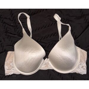 Maidenform Off White Comfort Devotion Embellished Demi Underwire Bra,‎ 34D